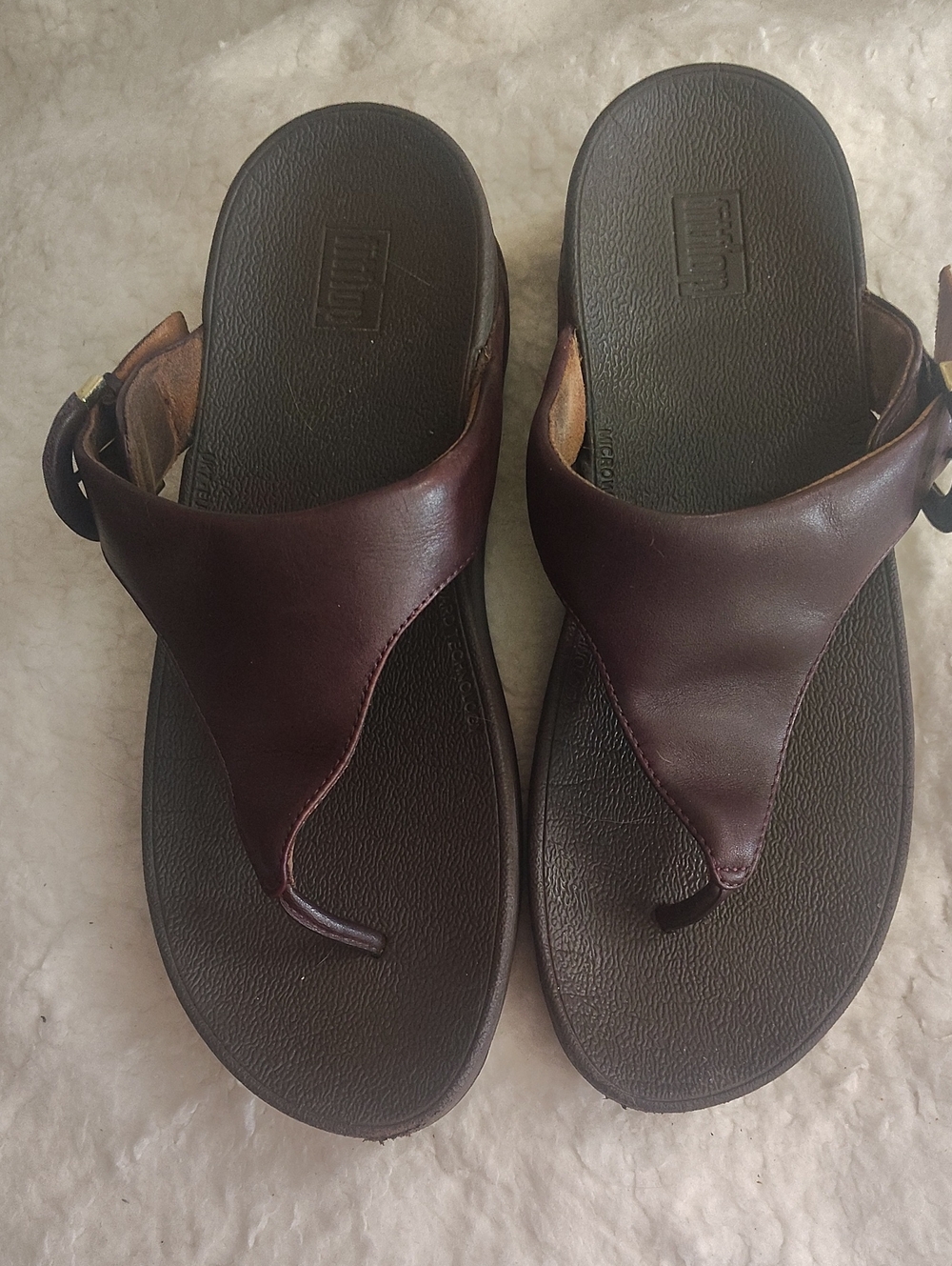 Fitflop Brown Leather Slide Sandals